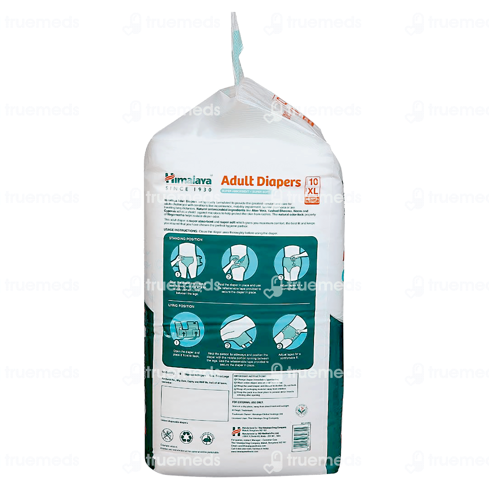 Himalaya Adult Diapers Extra Large 10 Uses, Side Effects, Dosage