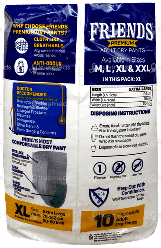 Friends Premium Extra Large Adult Dry Pants 10
