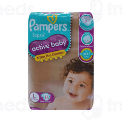 Pampers Active Baby Large 9 To 14kg Diapers 18