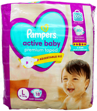 Pampers Active Baby Large 9 To 14Kg Diapers 18