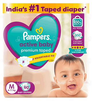 Pampers Active Baby Diaper Medium 90 Diaper