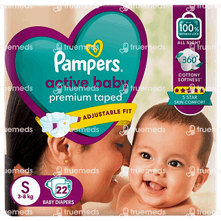 Pampers Active Baby Premium Taped Small 3 To 8kg 22 Diaper