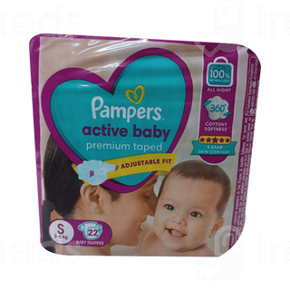 Pampers Active Baby Premium Taped S 3-8kg Diapers 22