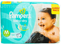 Pampers Baby Dry Medium 6 To 11Kg Diapers 66