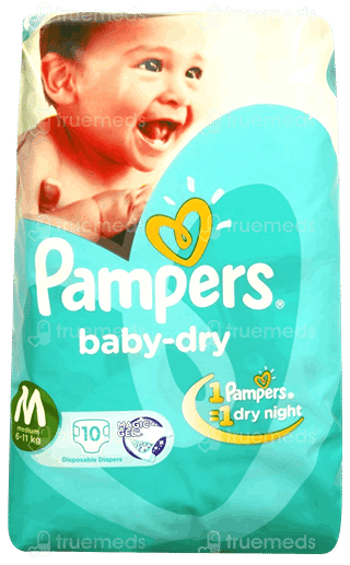 Pampers Baby Dry Medium 6 To 11Kg Diapers 10
