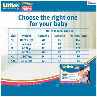 Little's Premium Comfy Baby Nb Upto 5kgs Cottonsoft Pants 40