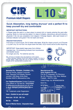 Cir Premium L 101.06-139.7cm Unisex Tape Style Adult Diapers 10