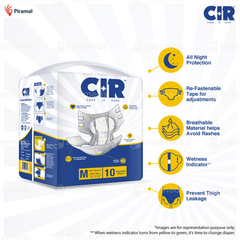 Cir Premium M 71.12-111.76cm Unisex Tape Style Adult Diapers 10 Cir Premium M 71.12-111.76cm Unisex Tape Style Adult Diapers 10
