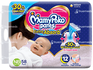 Mamypoko Extra Absorb Diaper Nb 58 Pieces