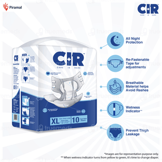 Cir Premium Xl 121.92-144.78cm Unisex Tape Style Adult Diapers 10
