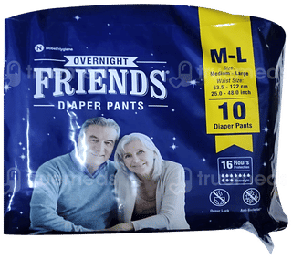 Friends Overnight Adult Diaper Pant Medium Large 10 Pieces