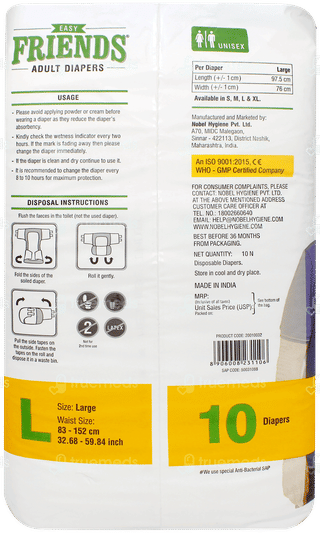 Friends Easy Large Adult Diapers 10