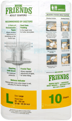Friends Easy Large Adult Diapers 10