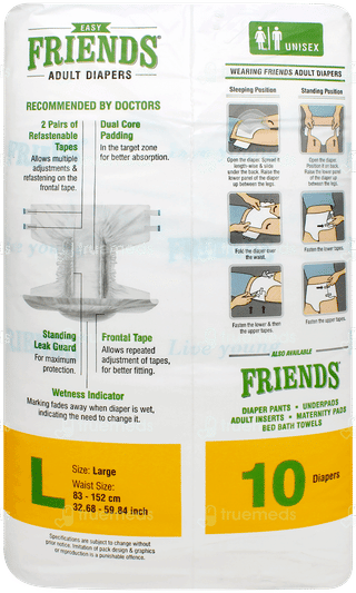 Friends Easy Large Adult Diapers 10