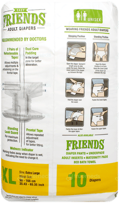 Friends Easy Extra Large Adult Diapers 10