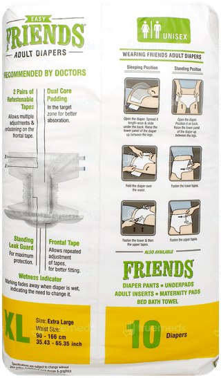 Friends Easy Extra Large Adult Diapers 10