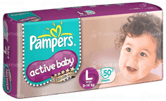 Pampers Active Baby Large 9 To 14Kg Diapers 50 Pampers Active Baby Large 9 To 14Kg Diapers 50