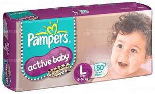 Pampers Active Baby Large 9 To 14Kg Diapers 50