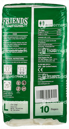 Friends For Hospital And Institutional Supply Large Adult Diapers 10