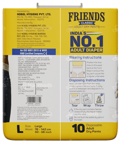 Friends Classic New & Improved Large Adult Dry Pants 10