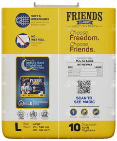 Friends Classic New & Improved Large Adult Dry Pants 10