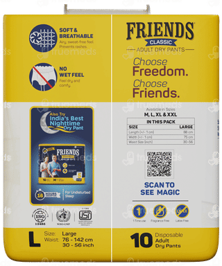 Friends Classic New & Improved Large Adult Dry Pants 10