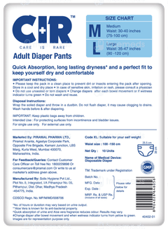 Cir Xl 100-150cm Unisex Adult Diaper Pants 10