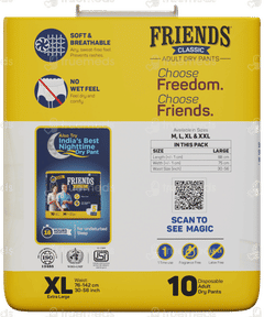 Friends Classic New & Improved Extra Large Adult Dry Pants 10