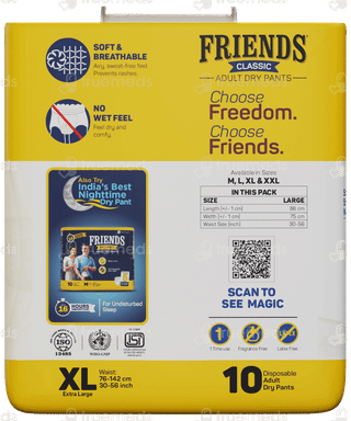 Friends Classic New & Improved Extra Large Adult Dry Pants 10