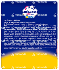 Lifree Extra Absorb S 60-85cm Adult Diaper Super Pants 10