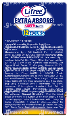 Lifree Extra Absorb S 60-85cm Adult Diaper Super Pants 18