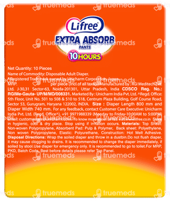 Lifree Extra Absorb L 90-125cm Adult Diaper Pants 10