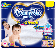 Mamypoko Extra Absorb M 7-12kg Diaper Pants 56+2 Free Mamypoko Extra Absorb M 7-12kg Diaper Pants 56+2 Free