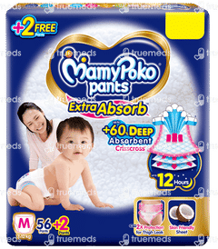 Mamypoko Extra Absorb M 7-12kg Diaper Pants 56+2 Free Mamypoko Extra Absorb M 7-12kg Diaper Pants 56+2 Free