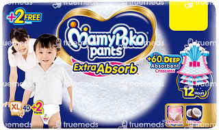 Mamypoko Pants Extra Absorb Xl 12 To 17kg Diaper Pants 40+2 Pants Free