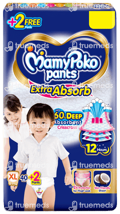 Mamypoko Extra Absorb Xl 12-17kg Diaper Pants 40+2 Free Mamypoko Extra Absorb Xl 12-17kg Diaper Pants 40+2 Free