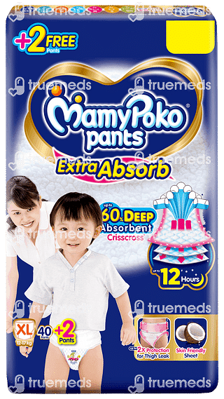 Mamypoko Pants Extra Absorb Xl 12 To 17kg Diaper Pants 40+2 Pants Free