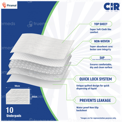 Cir Premium L 60x90cm Underpads 10