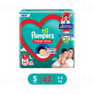 Pampers Happy Skin Anti Rash Lotion With Aloe Vera Small 4 To 8Kg Pants 60 + 2 Extra
