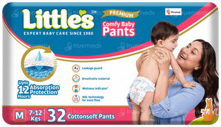 Little's Premium Comfy Baby M 7-12Kgs Cottonsoft Pants 32