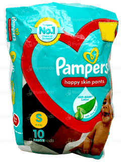 Pampers Anti Rash Lotion S 4 To 8Kg Happy Skin Pants 10