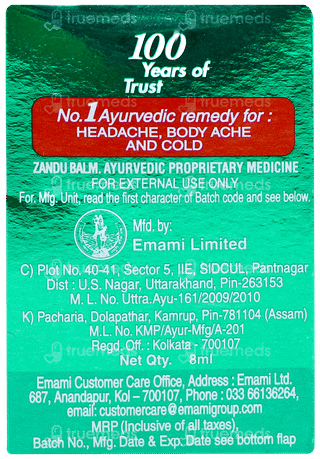 Zandu New Improved Balm 8Ml
