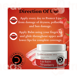 Dermistry Plumping Nourishing Spf 10 Strawberry Lip Balm 15ml
