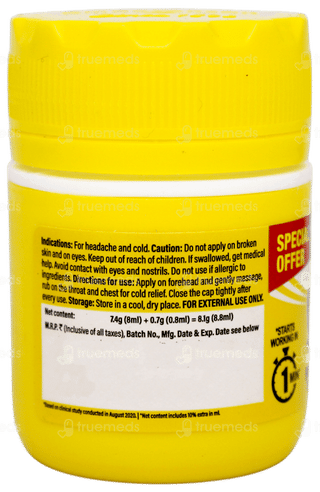 Amrutanjan New Extra Power Pain Balm 8ml+0.8ml Free