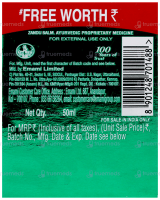 Zandu Balm 50Ml With Zandu Ortho Vedic Oil 12Ml Free