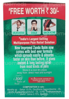 Zandu Balm 50Ml With Zandu Ortho Vedic Oil 12Ml Free