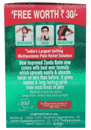 Zandu Balm 50Ml With Zandu Ortho Vedic Oil 12Ml Free