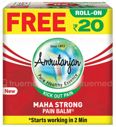 Amrutanjan New Maha Strong Pain Balm 50Ml With Roll On 2.5Ml Free