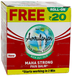 Amrutanjan New Maha Strong Pain Balm 50Ml With Roll On 2.5Ml Free