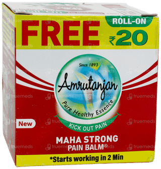 Amrutanjan New Maha Strong Pain Balm 50Ml With Roll On 2.5Ml Free